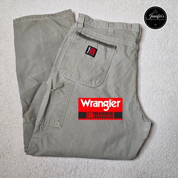 Riggs Workwear by Wrangler Men's Loden (Green) Relaxed Fit Ripstop Pants 40 x 30 - Picture 1 of 12